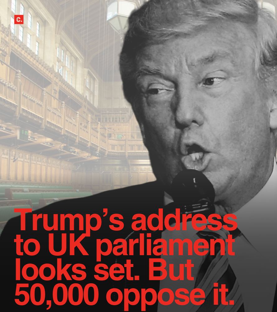 Trump’s address to UK parliament looks set. But 50,000 oppose it.