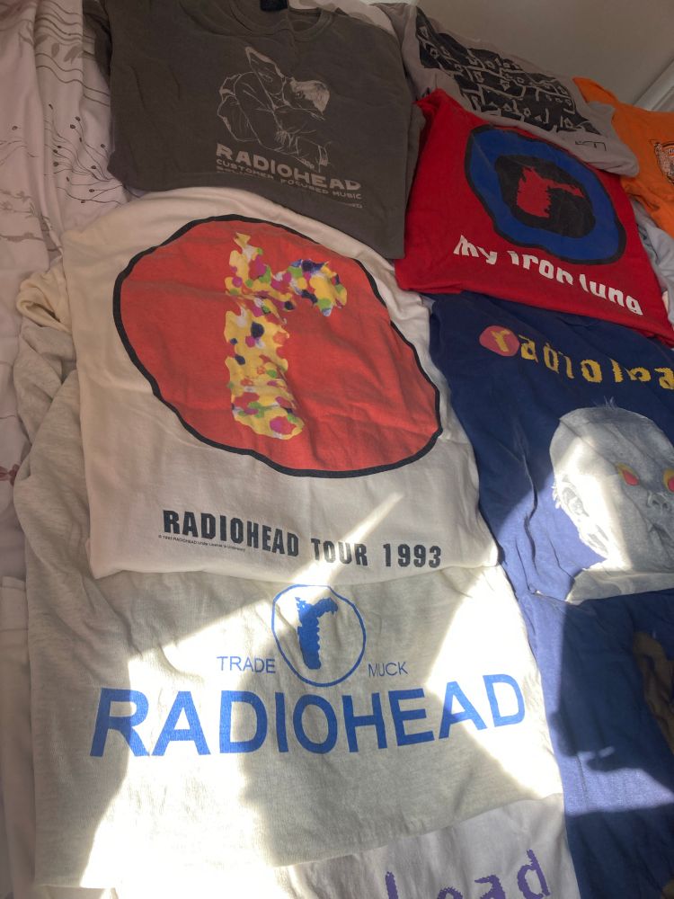 Radiohead t shirts from the early 1990s 