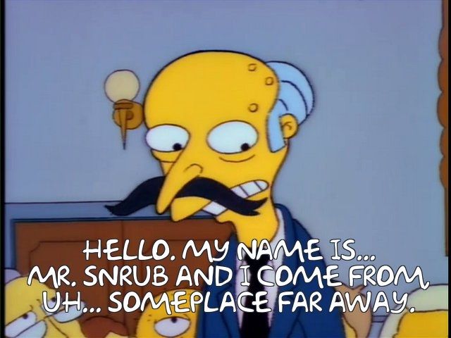 Mr. Snrub from someplace far away from the Simpsons.