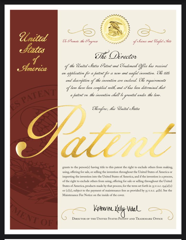 The opening first page of the fancy-looking letters of patent 