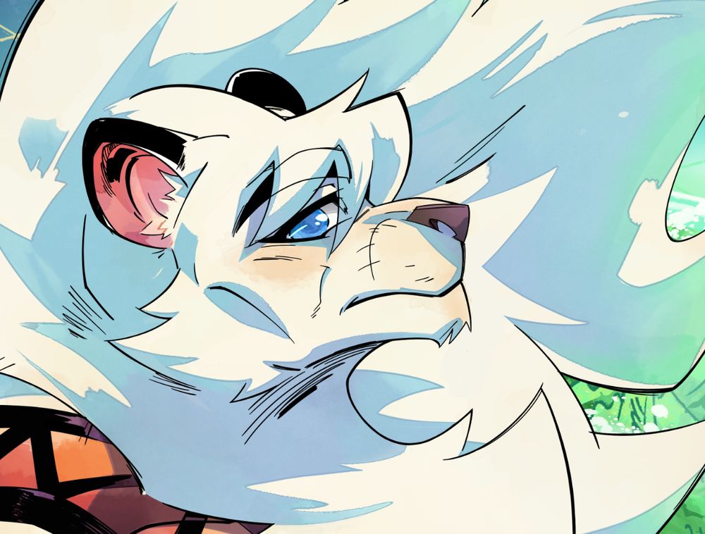 Leo/Kimba the white Lion headshot close-up