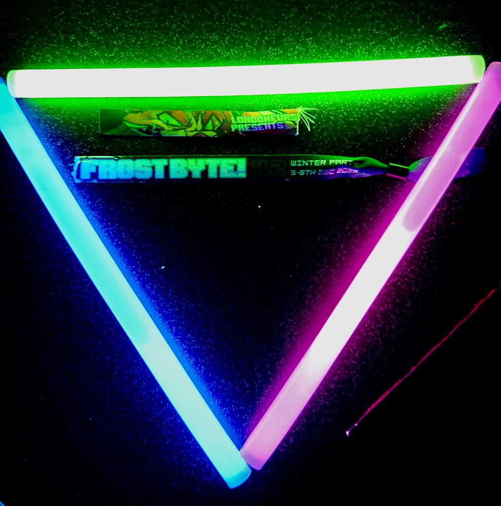 glowstick triangle with londonfurs winter party frostbyte wristband 