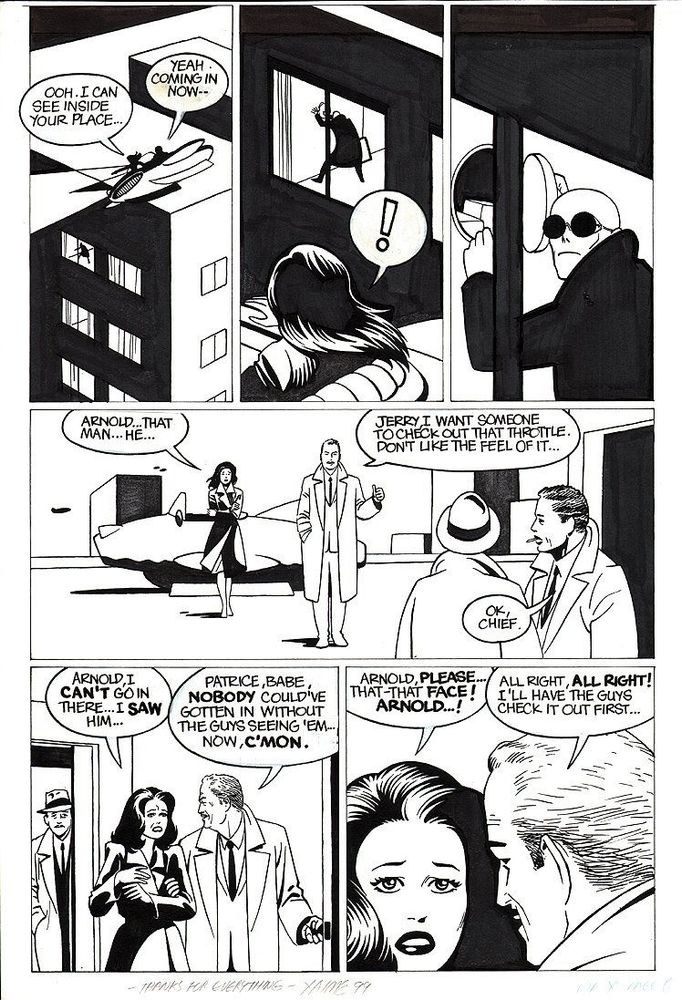 Noirish panels from Mr. X by Jaime Hernandez 
