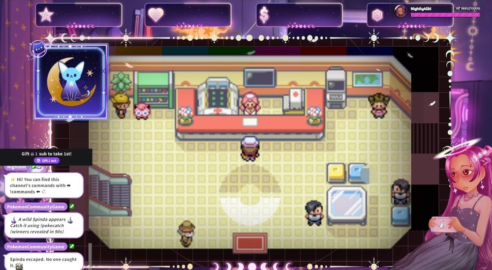 Screenshot of Nightly Alibi's Twitch Stream for Pokémon Nuzlocke Soulink
