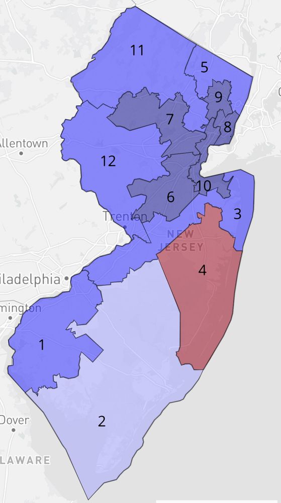 11-1 Dem gerrymander of New Jersey that doesn't really follow the VRA but would nevertheless preserve current levels of Black and Latino representation