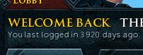Screenshot of the Runescape launcher with "WELCOME BACK" and "You last logged in 3920 days ago."