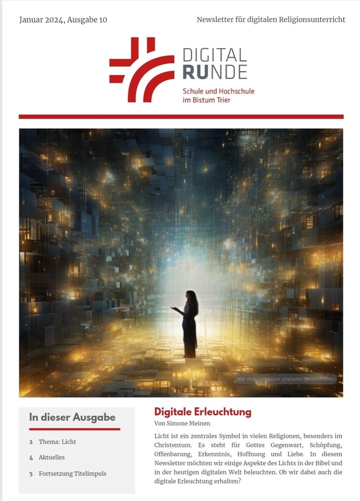 Titelblatt des Newsletters der Digitalrunde im Januar zum Thema Licht