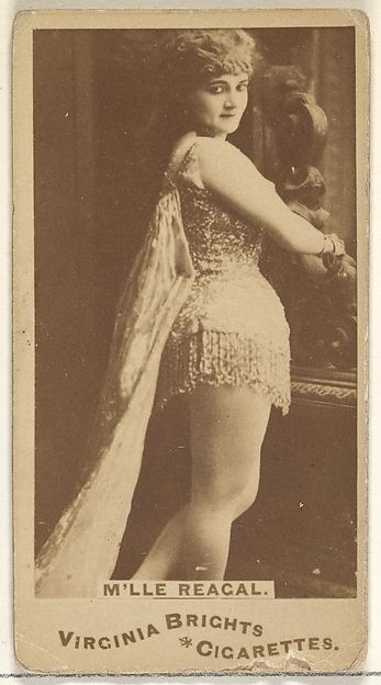M'lle Reagal, from the Actors and Actresses series (N45, Type 1) for Virginia Brights Cigarettes (ca. 1888) by Allen & Ginter.