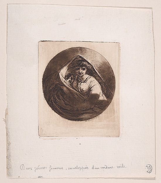 Woman and child seated, wrapped in a veil (18th–early 19th century) by Baron Dominique Vivant Denon.