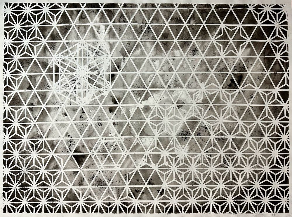 Watercolour and charcoal dust