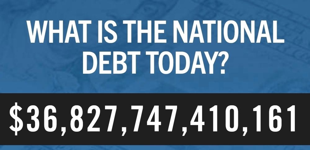 US National Debt is $36,827,747,410,161.