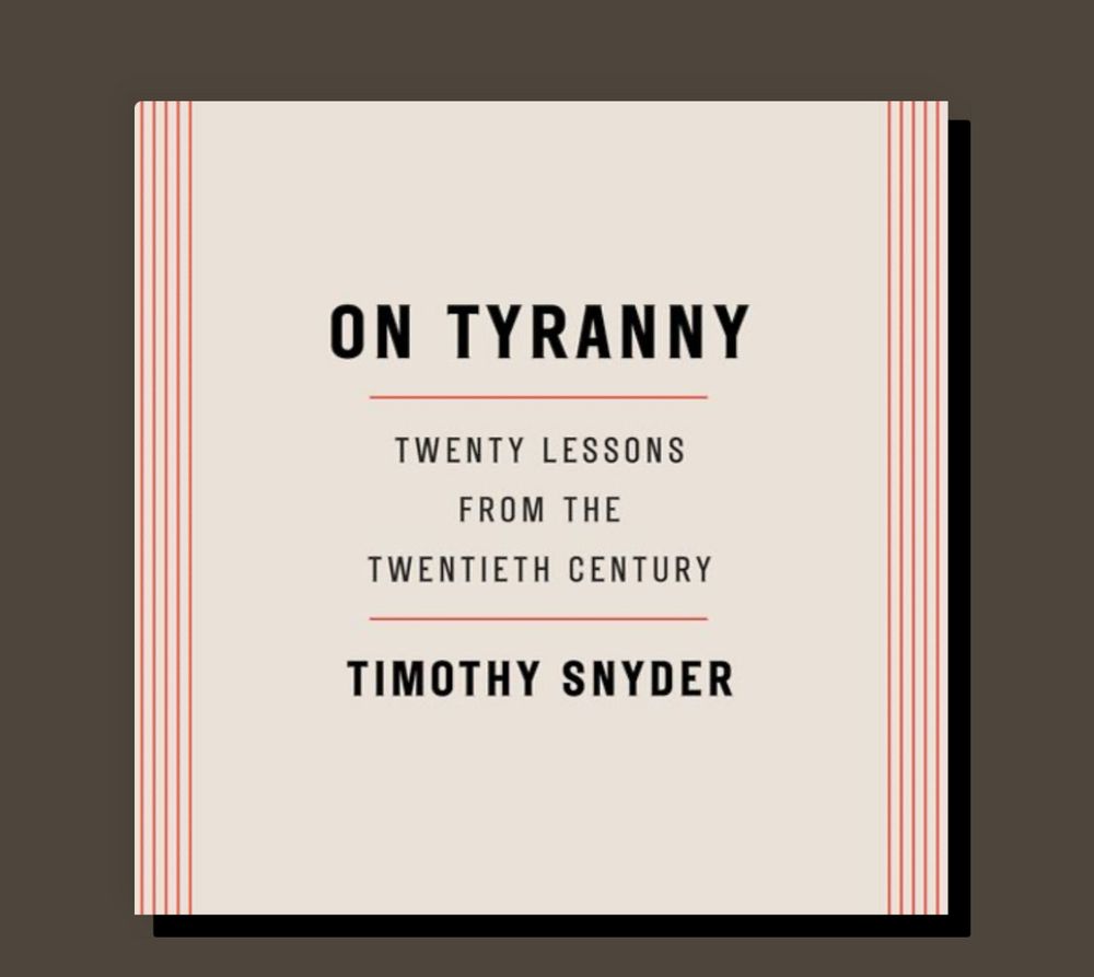 On Tyranny book cover by Timothy Snyder