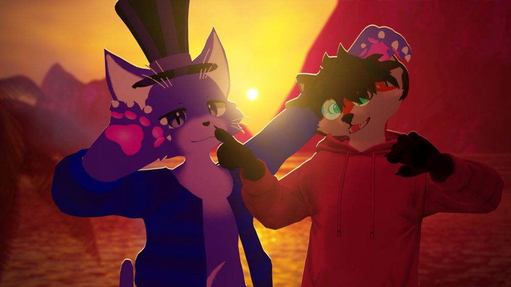 My sona being booped on the nose by Tonicc! Picture from Dozingkat on Twitter.