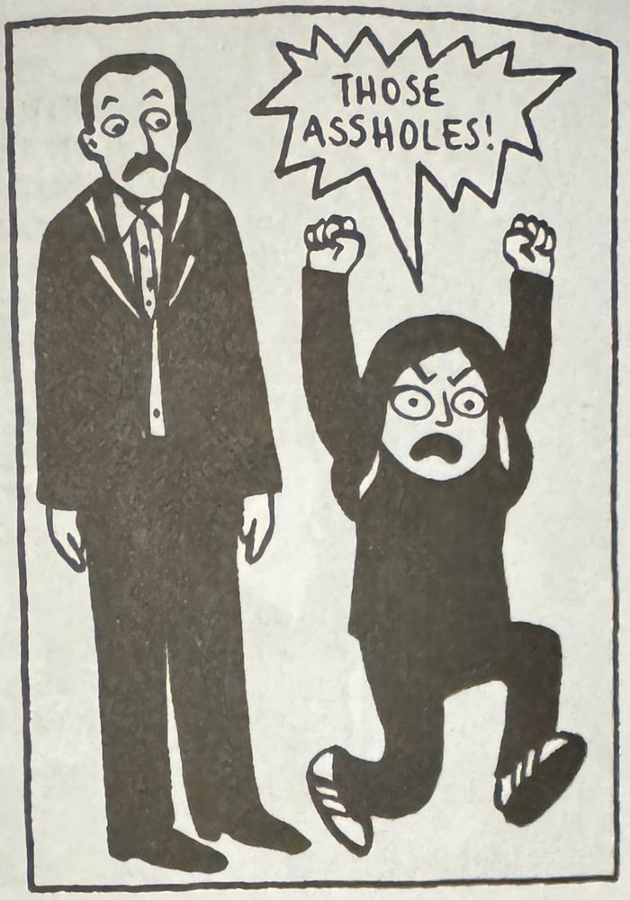 Marjane Satrapi as a young lady in her autobiographical graphic novel, ‘Persepolis’ letting her father know how she feels about mistreatment.