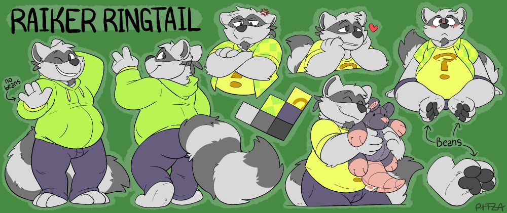 Ref of a raccoon character