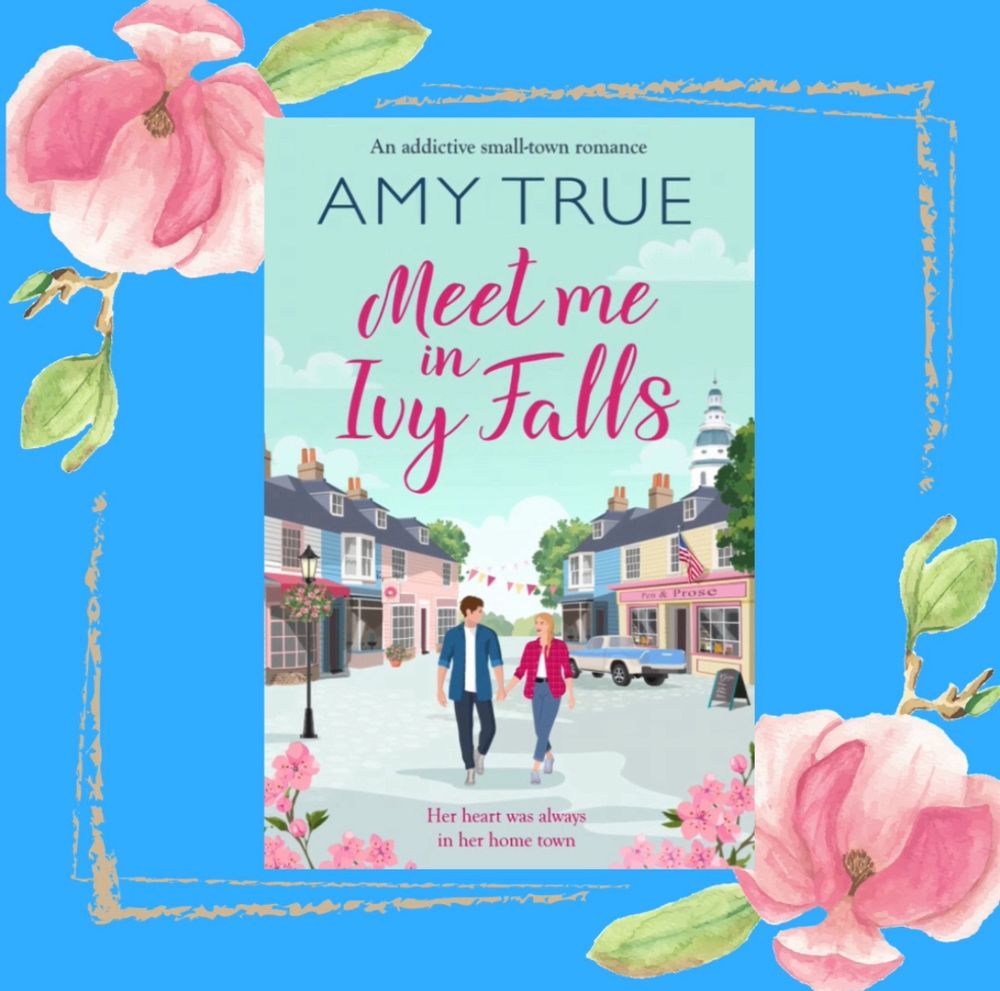 Blue and pink cover of book with male and female characters holding hands.