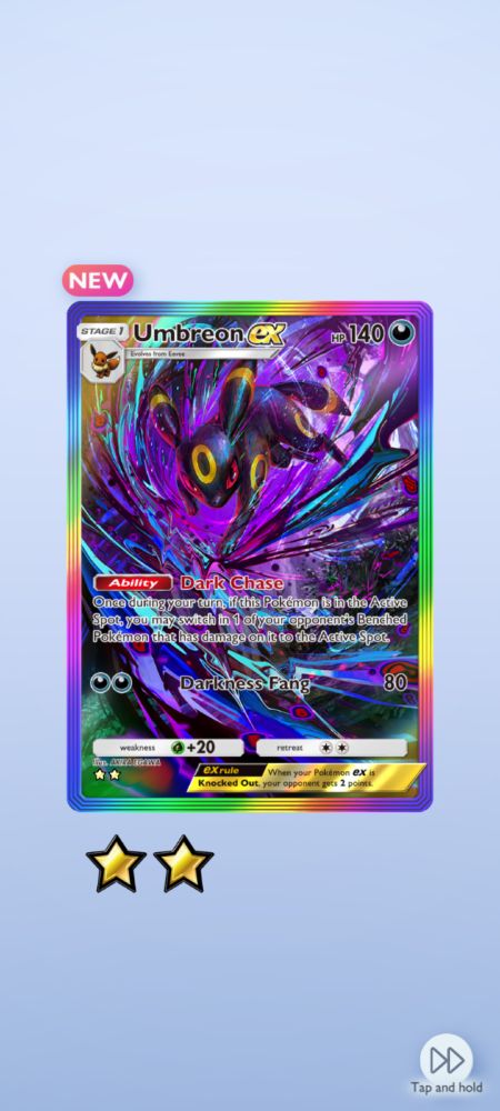 screenshot of tcg pocket's umbreon ex