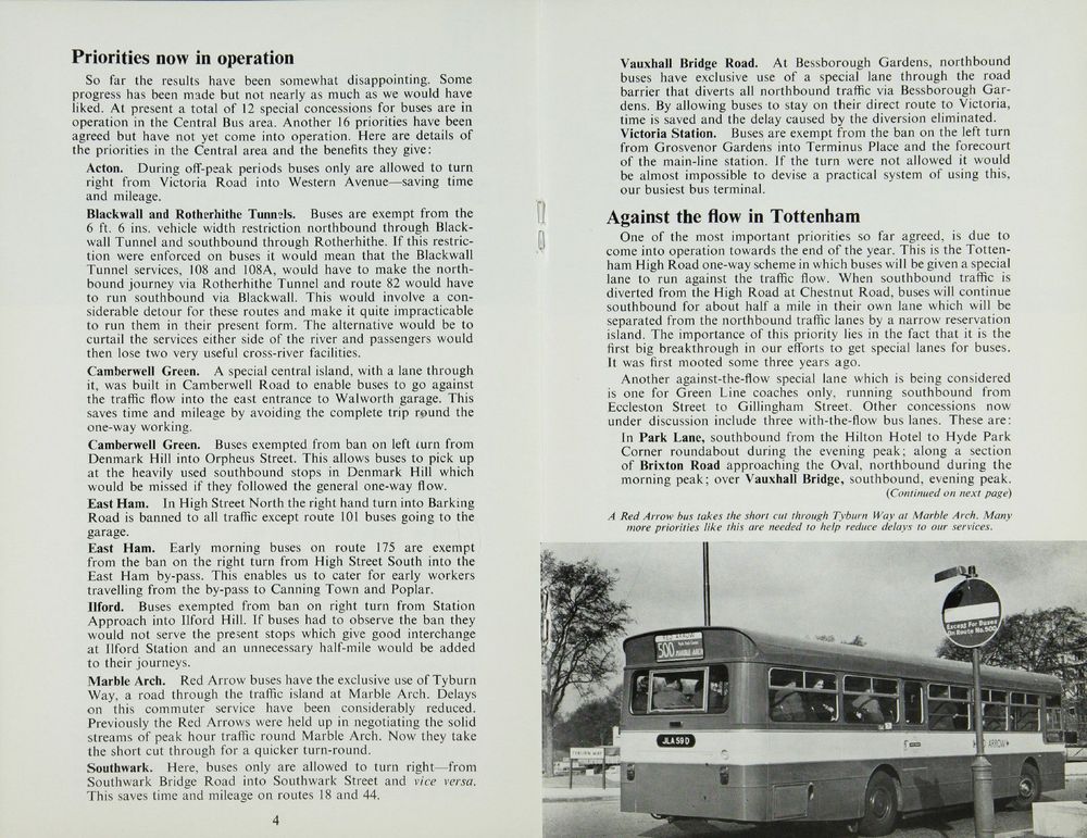 Clipping from London Transport Central Bus News No. 18, July 1967

Priorities now in operation

Against the flow in Tottenham