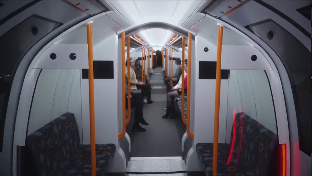 The interior of the new third generation Glasgow Subway train.