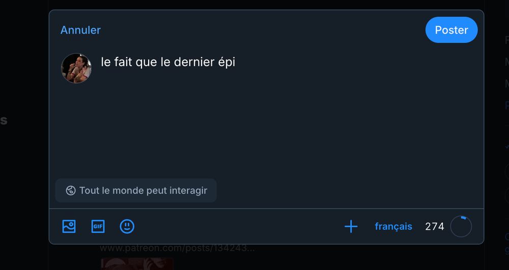 capture d'écran du début de la rédaction d'un post bluesky qui dit juste "le fait que le dernier épi" et qui n'a pas de suite 