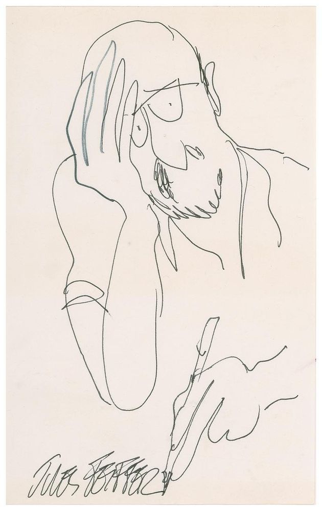 A self-portrait by Jules Feiffer