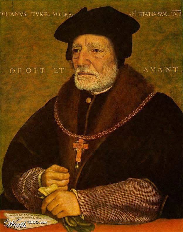 A picture of Willie Nelson, photoshopped into a painting of a medieval archbishop.