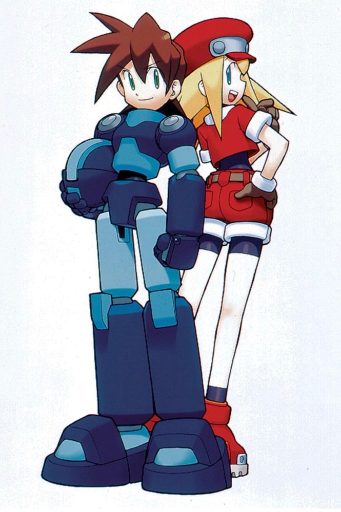 Megaman Legends art, showing Megaman and Roll
