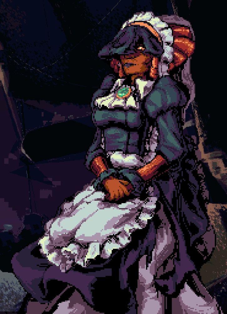 OC, Syntax. For some dress physics I am quite proud of, see it animated at https://www.tumblr.com/falgaia/701554968023433216/i-cant-take-this-place-no-i-cant-take-this?source=share