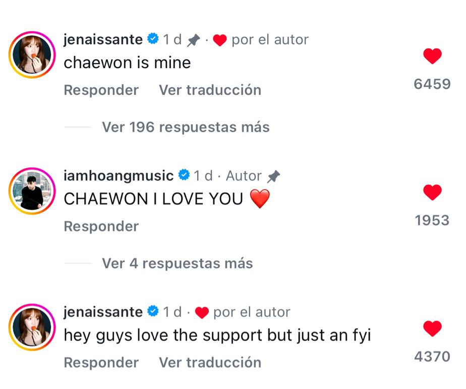 yunjin on Instagram posting “hey guys love the support but just an fyi. Chaewon is mine”