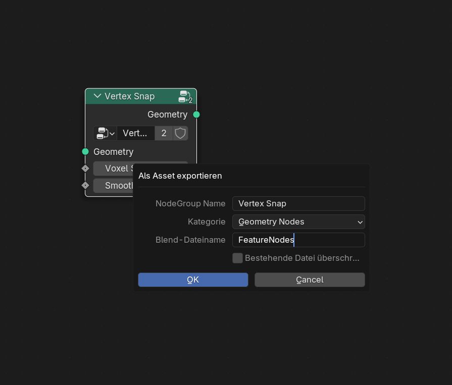 screenshot of geonode interface in 3d blender, showcasing an addon