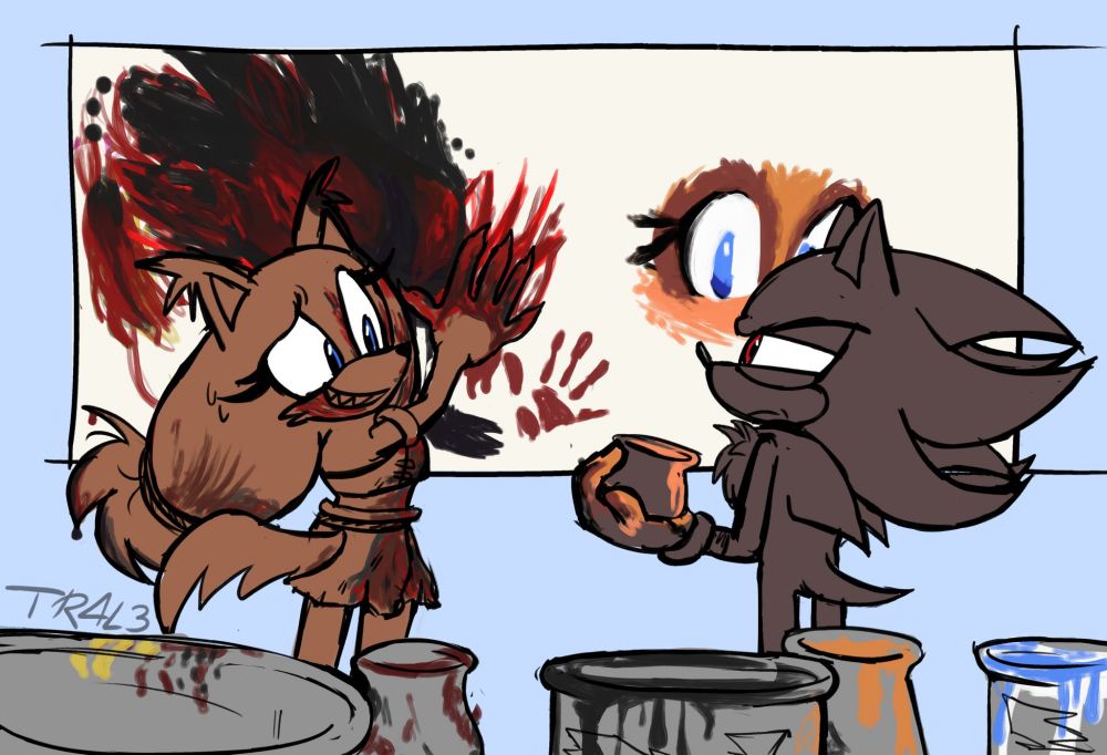 Sticks first wanted to paint Shadow, then his squid form and now it looks like a mess XDD 