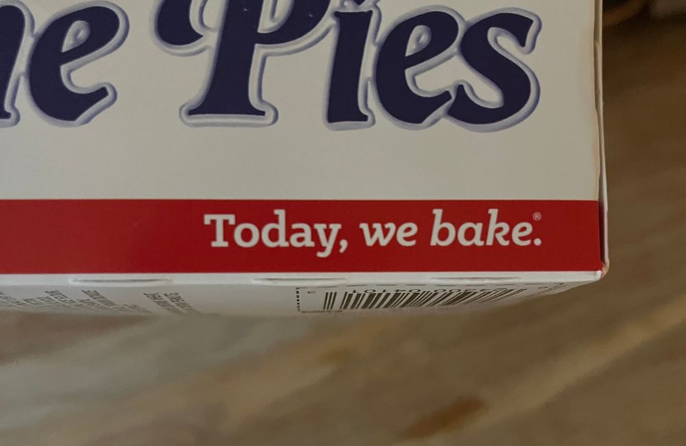 Picture of Little Debbie box with tagline “Today, we bake.”