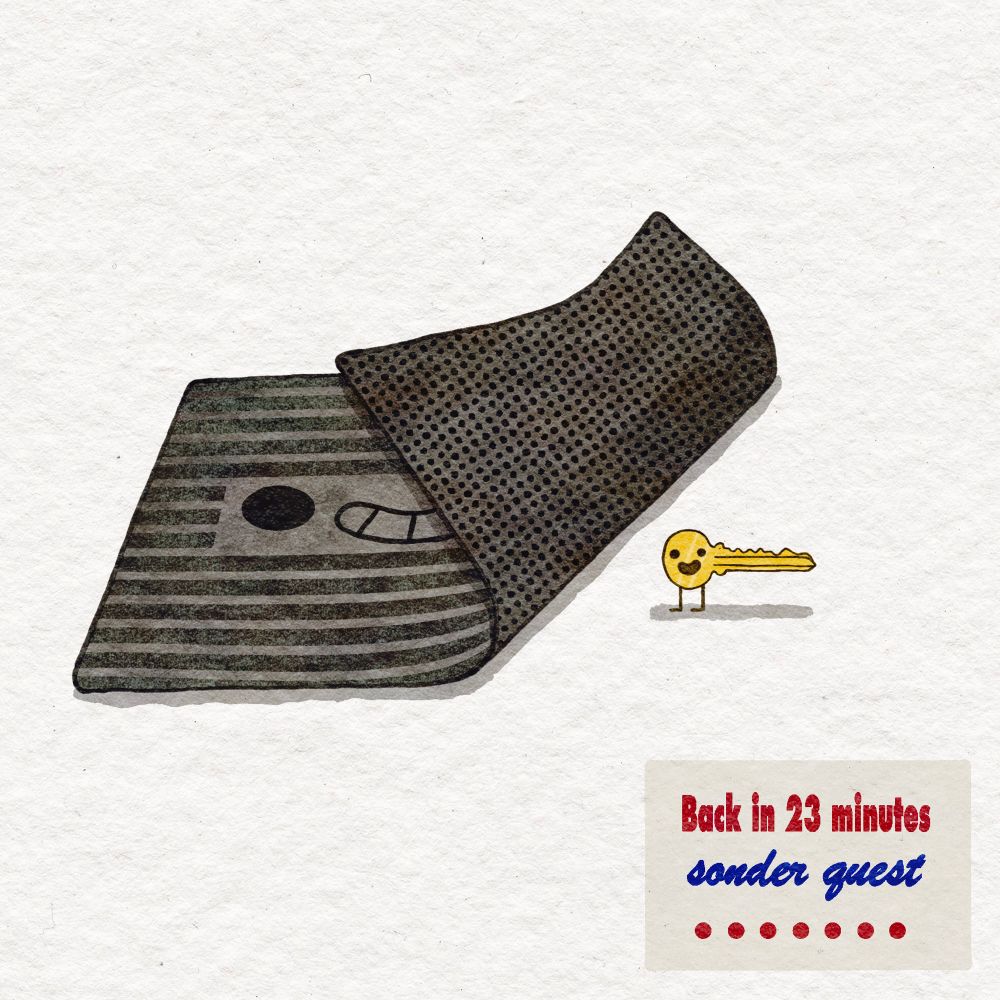 Digital watercolor painting of the Key and Mat gag from MuppetVision 3D