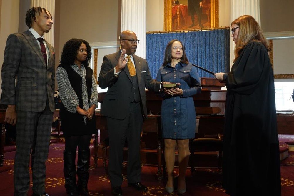 McKinley Wooten being sworn in as the next Secretary of Revenue for the State of North Carolina. 