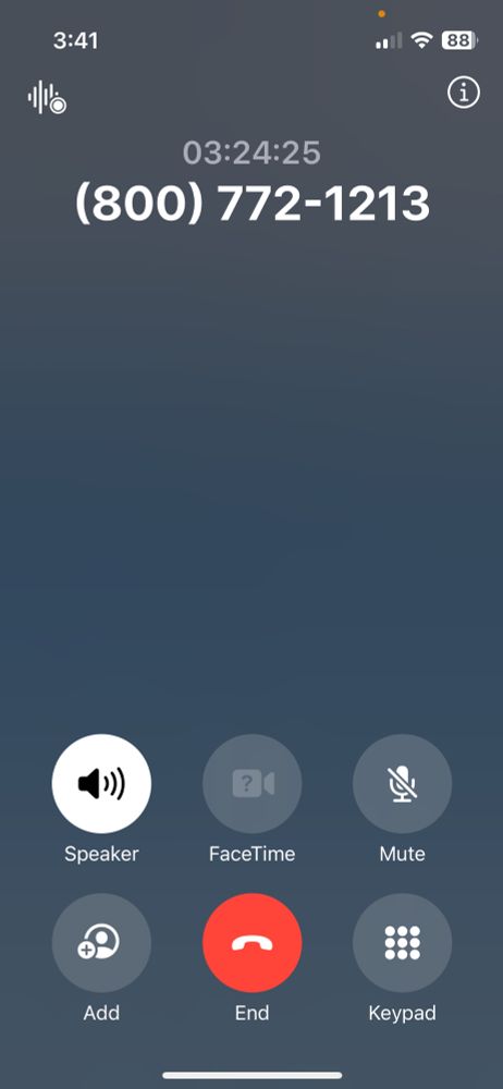 Screenshot 3+ hours in phone queue for social security 