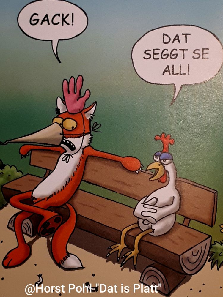 Karikatur von Horst Pohl aus dem Buch "Dat is Platt" von Schünemann Verlag
