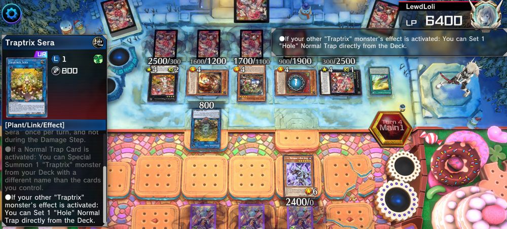 Yu-Gi-Oh Master Duel player "LewdLoli" is shown playing a Traptrix deck.