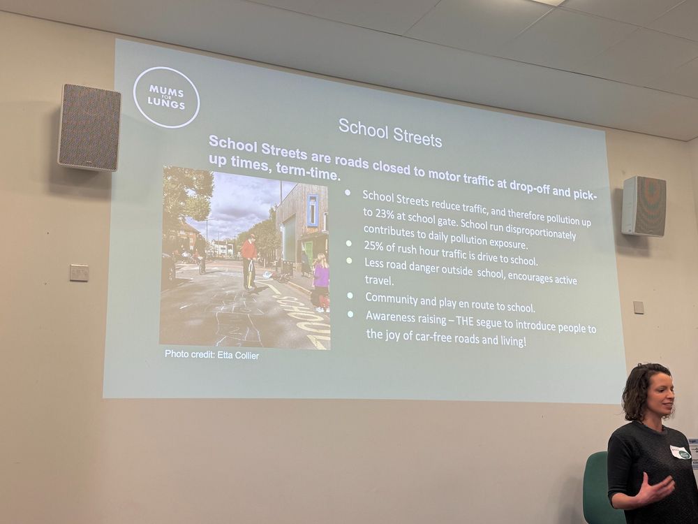 Slide with detail about School streets