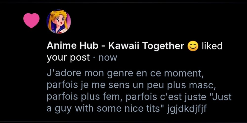 Screenshot of a like notification of the above tweet, bot account liked it immediately and followed me