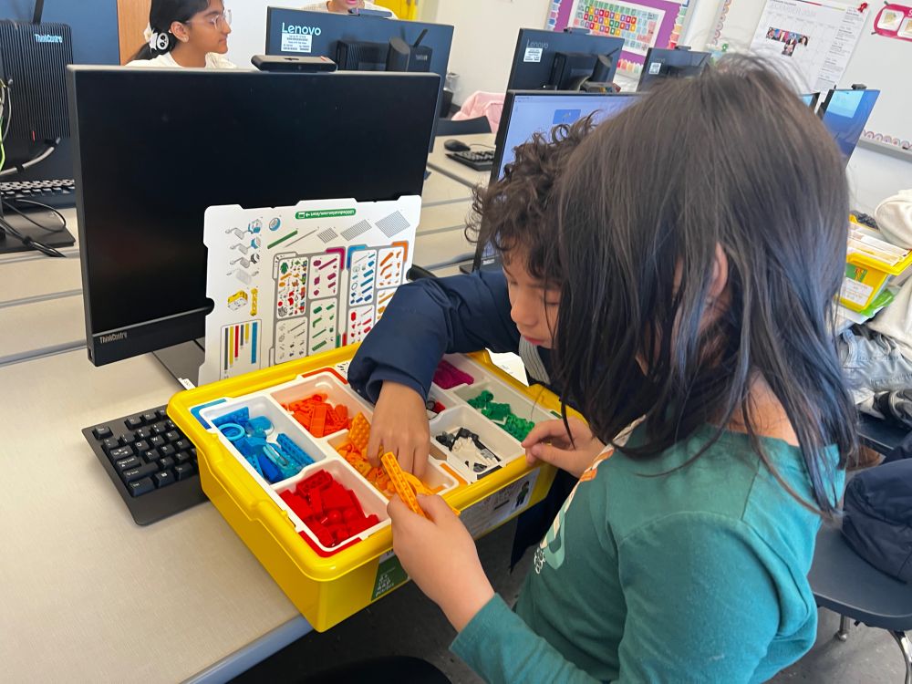 kids in lego box