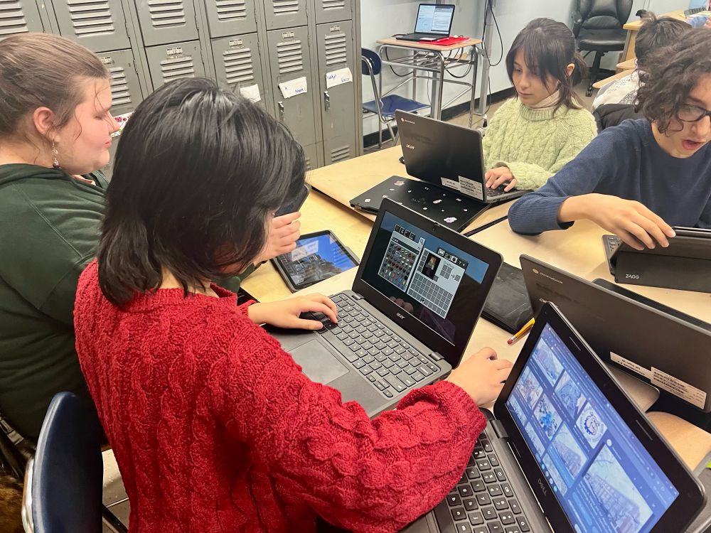 Young kids on computers