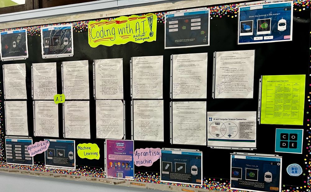 I did bulletin board with coding and AI work