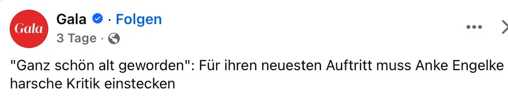 Gala: "Ganz schön alt geworden": Für ihren neuesten Auftritt muss Anke Engelke harsche Kritik einstecken