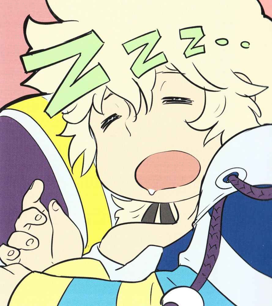 A LINE sticker of Meitenkun used to promote the KoF games. He's a very sleepy guy.