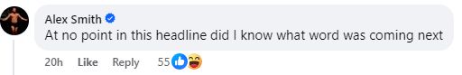 Screenshot of a comment: At no point in the headline did I know what word was coming next
