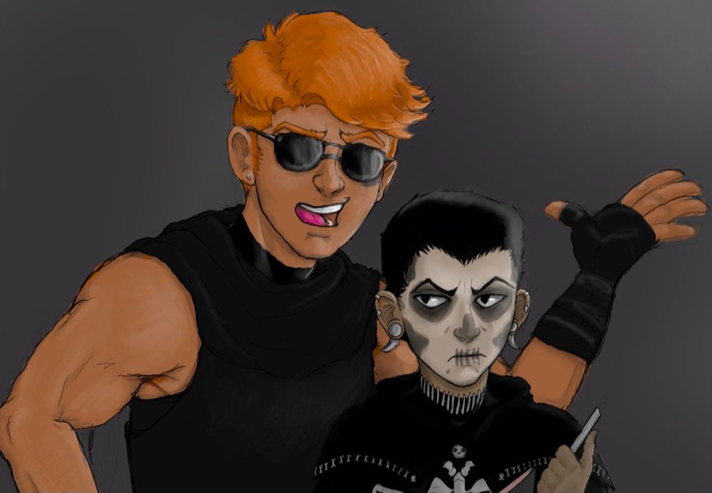 Griddlehark, gideon saying something probably aggravating to harrow whos about to snap a bone pen.