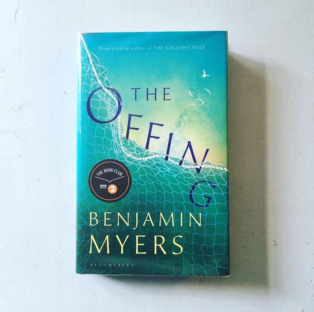 A hardback copy of The Offing by Benjamin Myers on a white background 