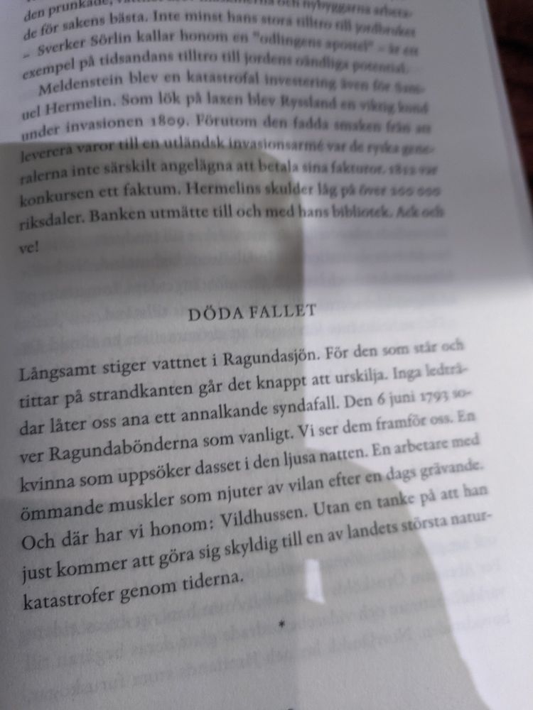Sida ur bok där Döda fallet och Ragunda omnämns.