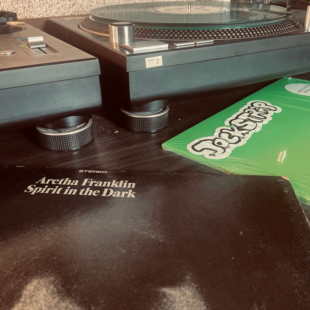 this JOCKSTRAP LP, and Spirit In The Dark by Aretha Franklin 