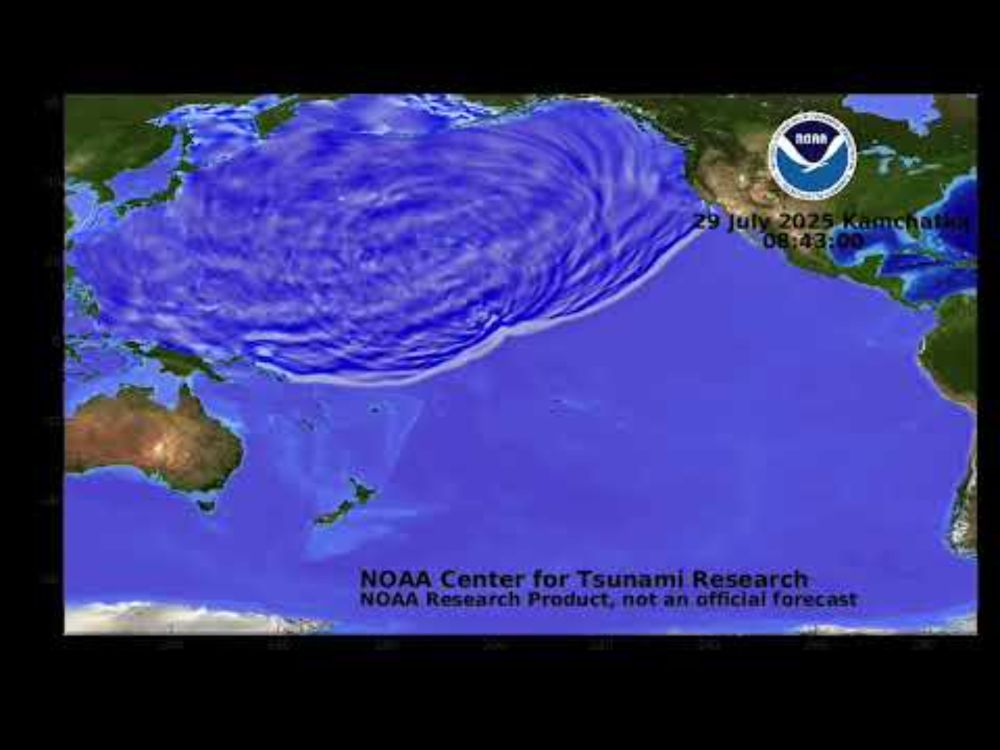 Kamchatka Tsunami, July 29, 2025 tsunami propagation